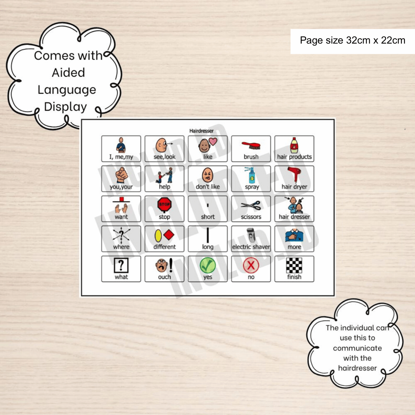 Social Story Hairdresser Aided Language Display