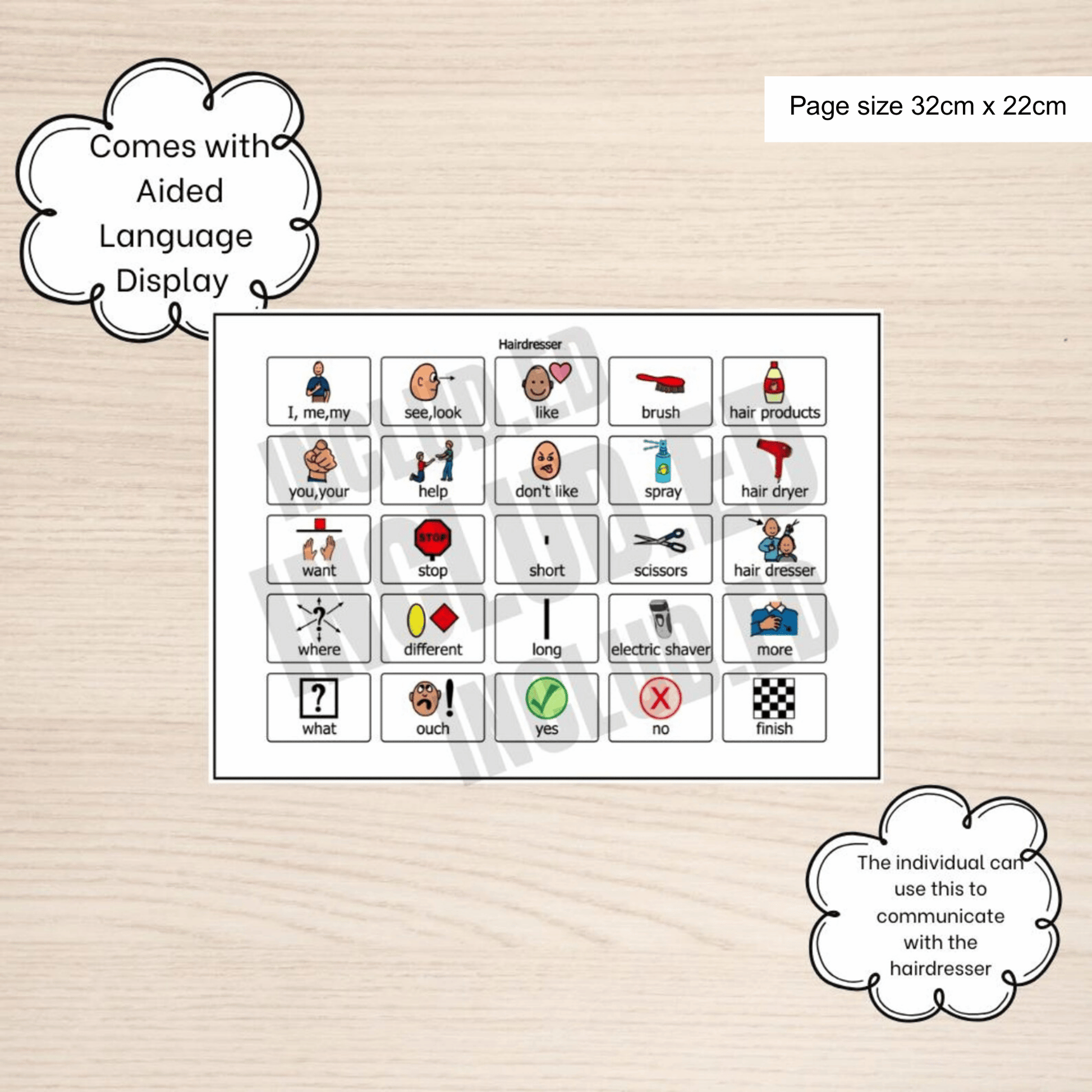 Social Story Hairdresser Aided Language Display