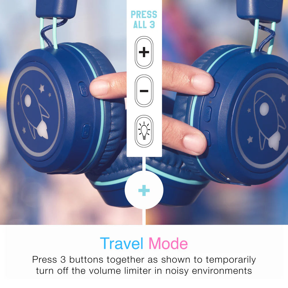 Kid Jamz wireless headphones travel mode
