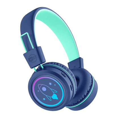 Kid Jamz wireless headphones blue rocket