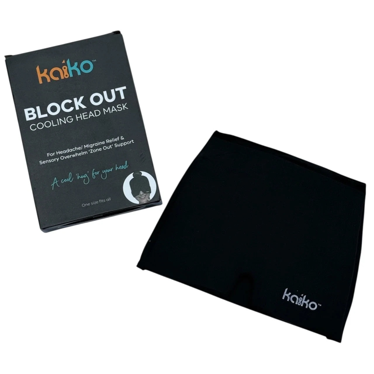 Kaiko Cooling Gel Head mask for migraine relief contents