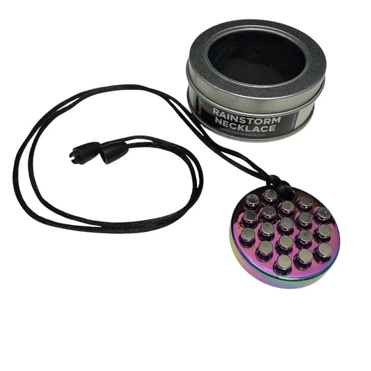 Kaiko Rainstorm Fidget Necklace next to box
