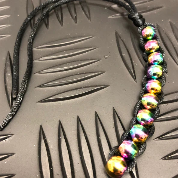 Caterpillar hand fidget oil slick beads