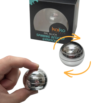 Kaiko Spinning Gyroscope Desktop Fidget Silver