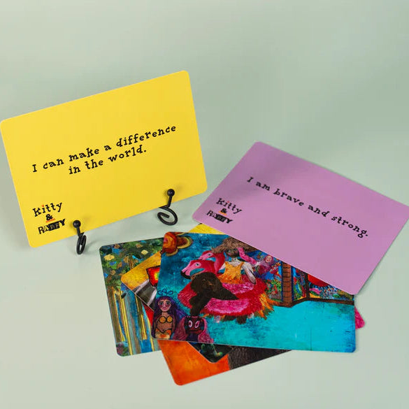 Kitty and Raffy Affirmations Cards Deck samples