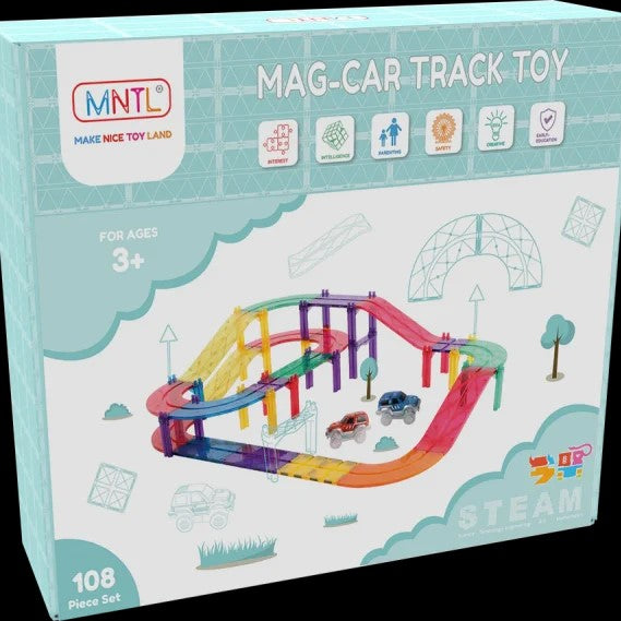 MNTL Magnetic Tiles Car Track Set in box