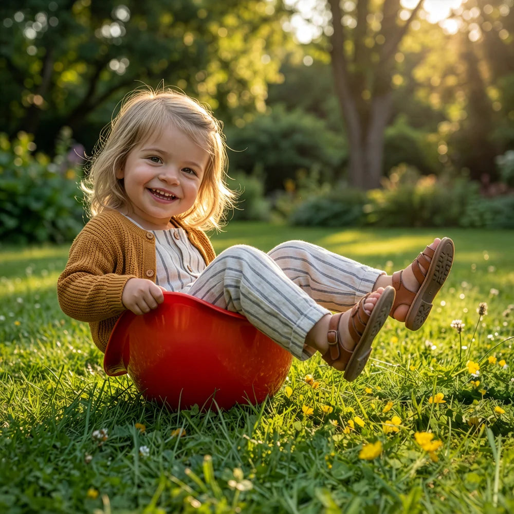 girl sitting in Bilido Midi Smiling