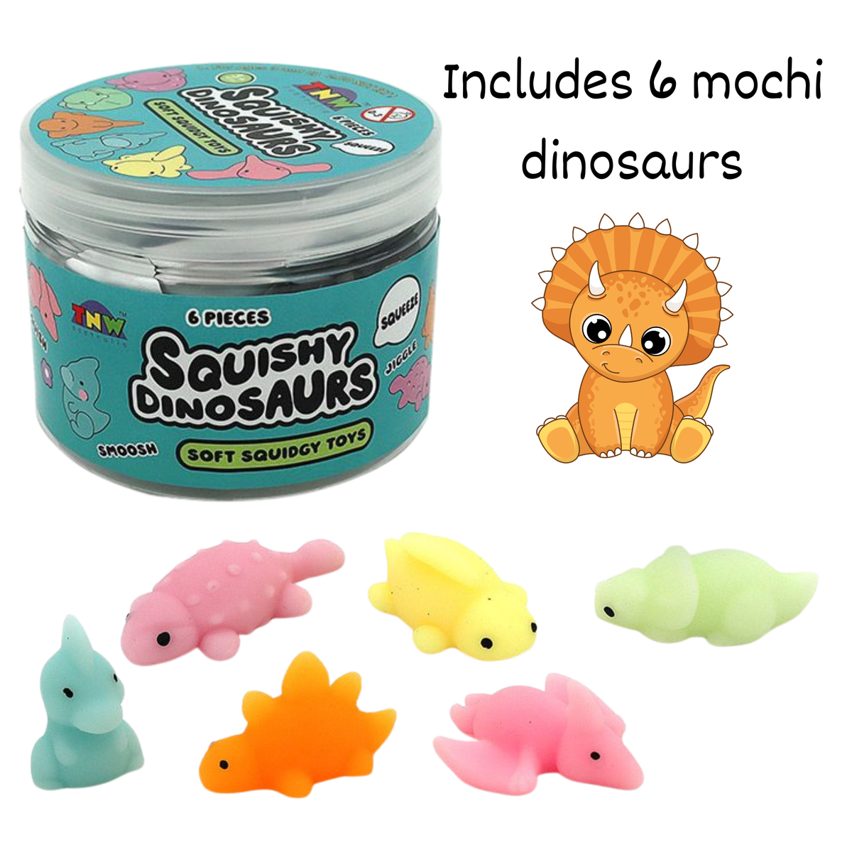 MOCHI SQUEEZE DINOSAURS IN TUB