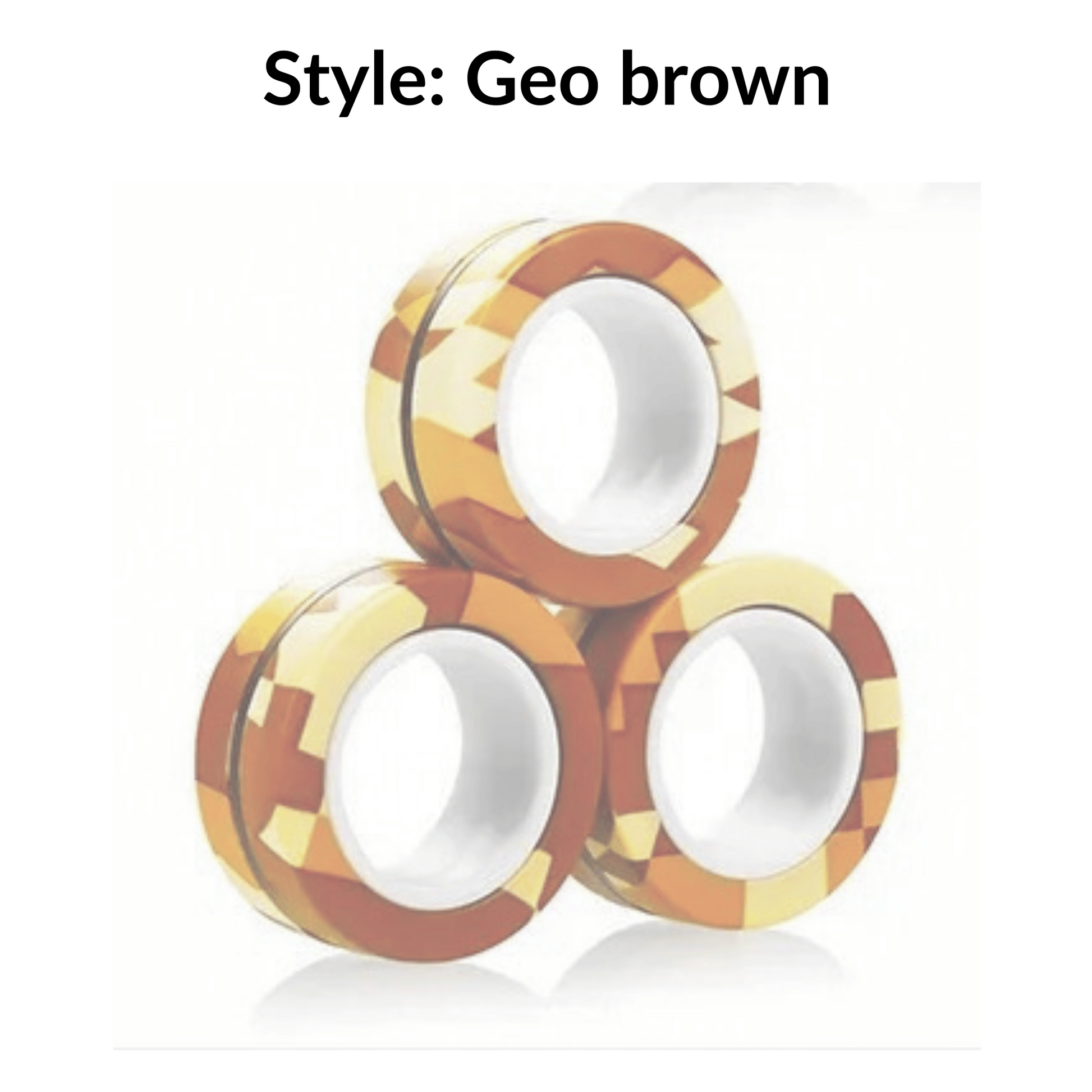 Magnetic Rings Fidget Geo Brown