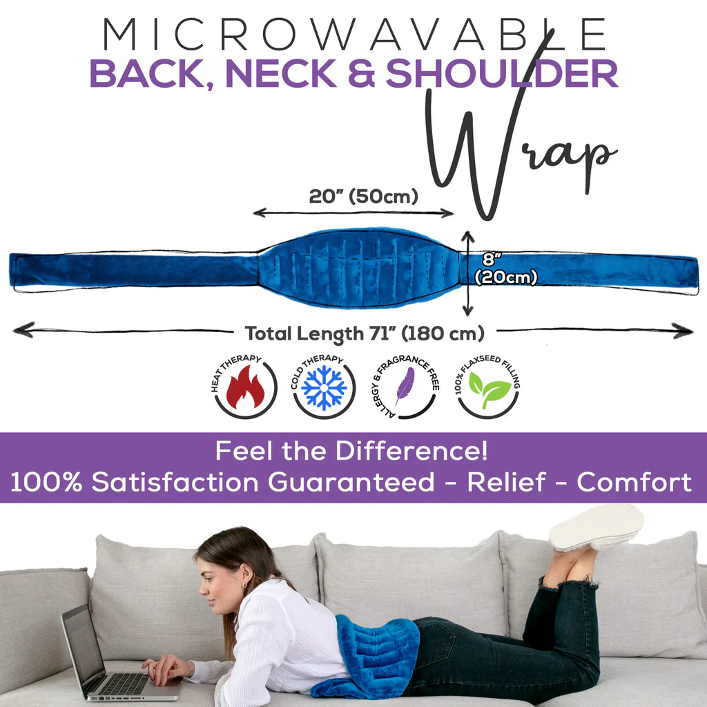 Microwaveable Heat Pack Medium Blue features and size