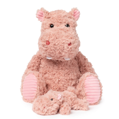 Mini & Me Weighted Plush Hippo hugs