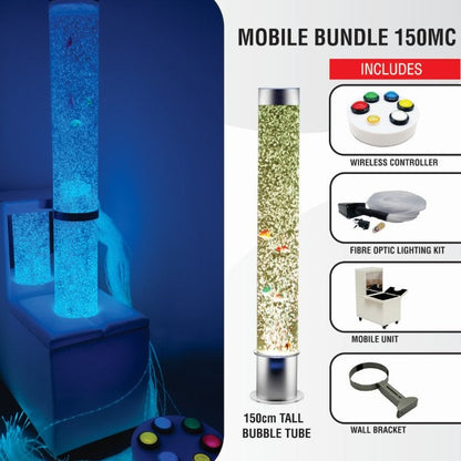 Luponds Sensory Bubble Column Mobile Unit with wireless controller and fibre optics lighting