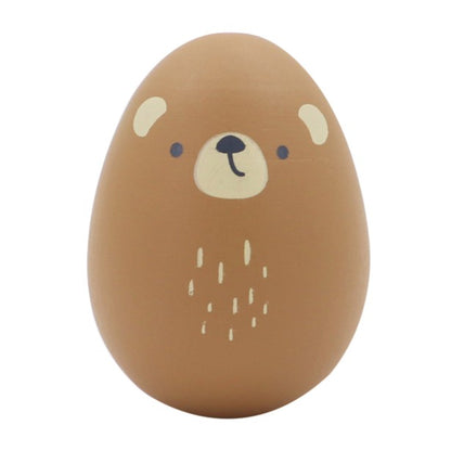 Wooden animal egg shaker bear