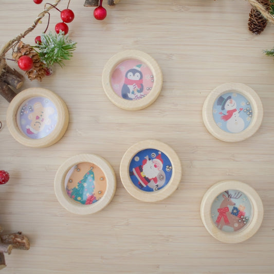 Christmas Wooden Ball Balance Game