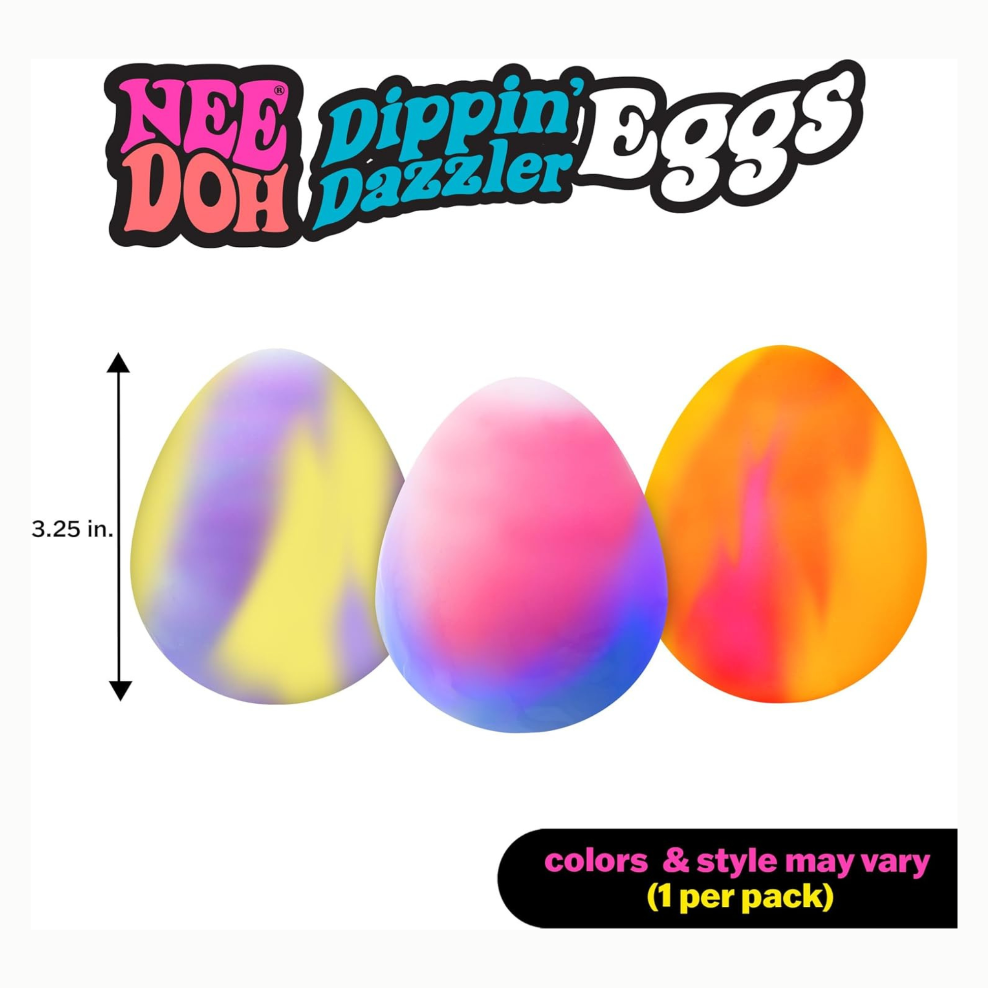 Nee Doh Dippin Dazzler Egg Size