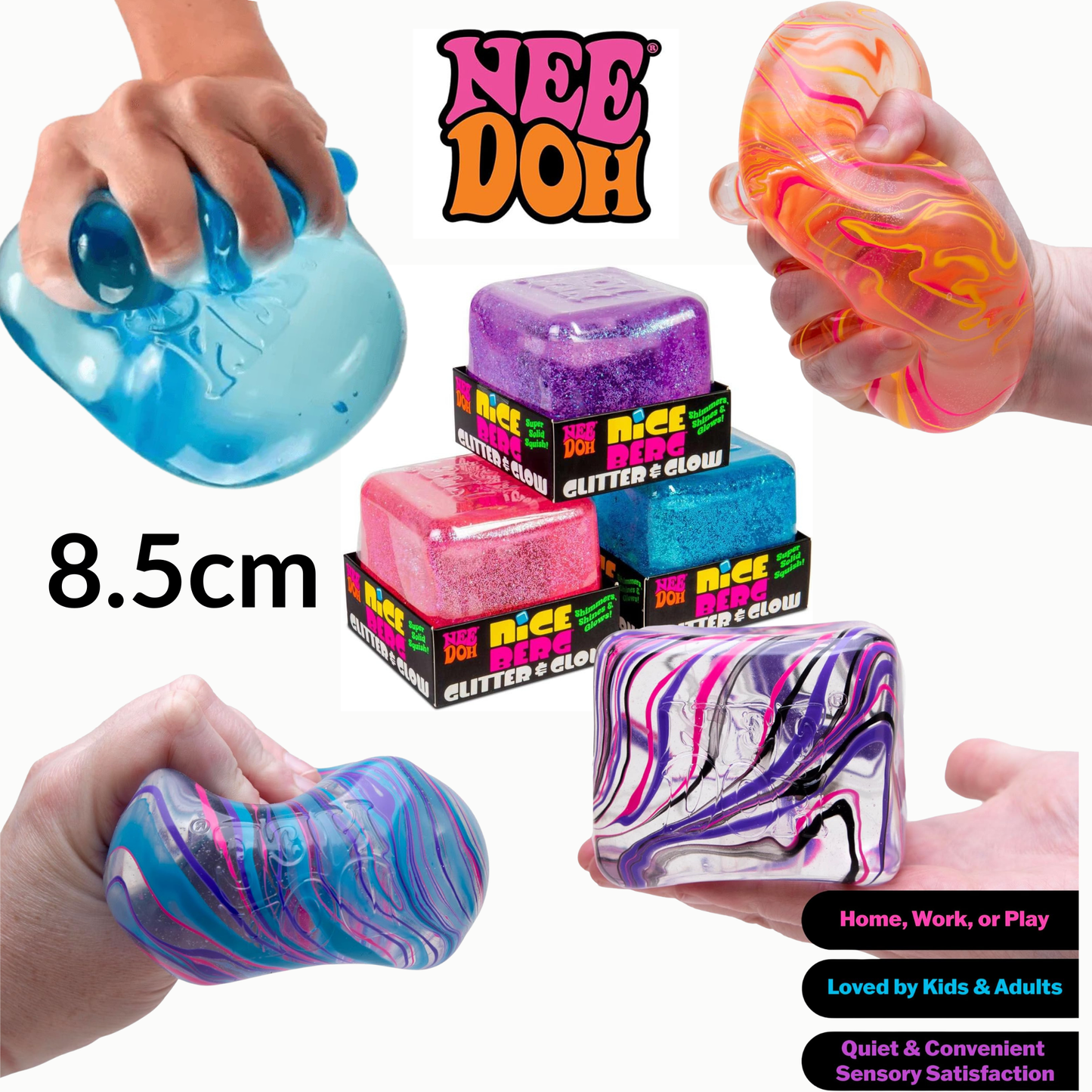 Nee Doh Nice Berg Squishies Original Swirl Glitter