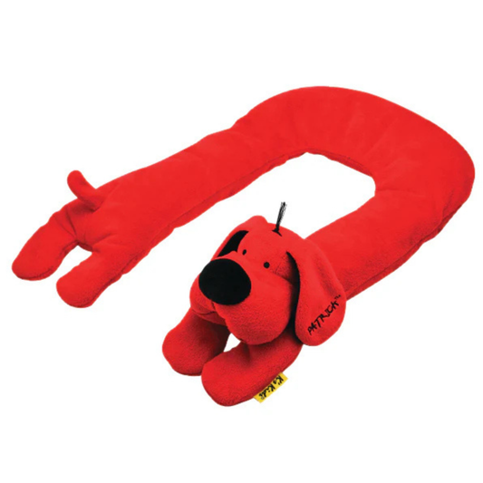 Calming shoupder pad in shape of red dog