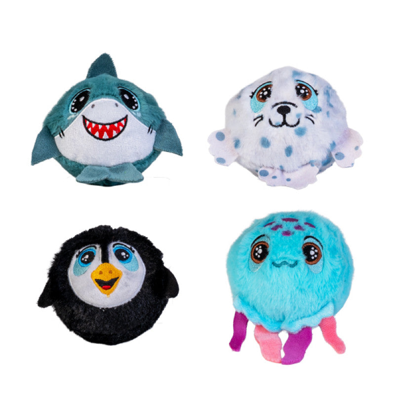 Plush Bouncing balls sea life, shark, seal, penguin, jellyfish