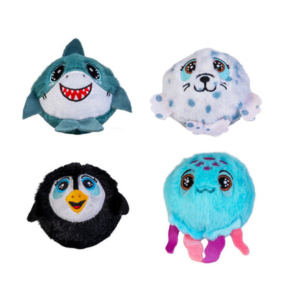 Plush Bouncing balls sea life, shark, seal, penguin, jellyfish