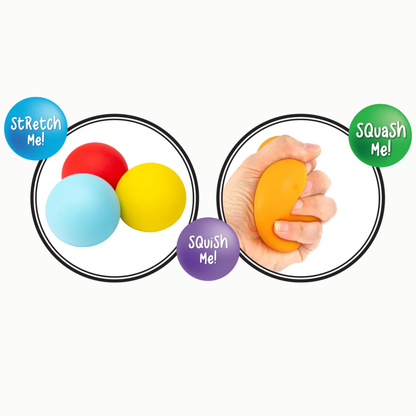 Rainbow Squishy Sensations Balls Features