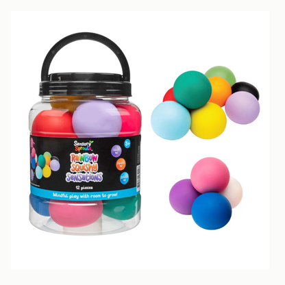 Rainbow Squishy Sensations Balls Jar of 12