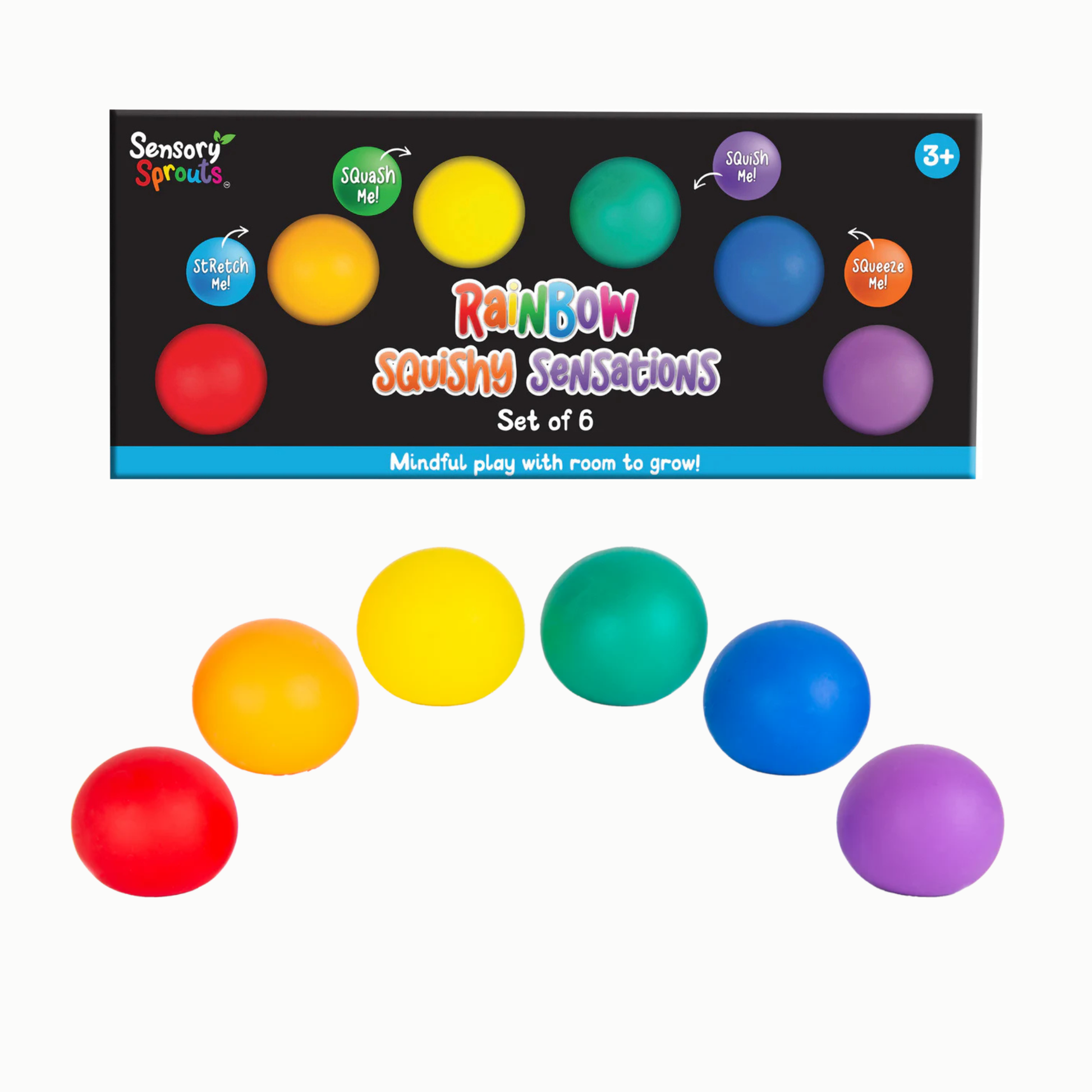 Rainbow Squishy Sensations Balls set of 6