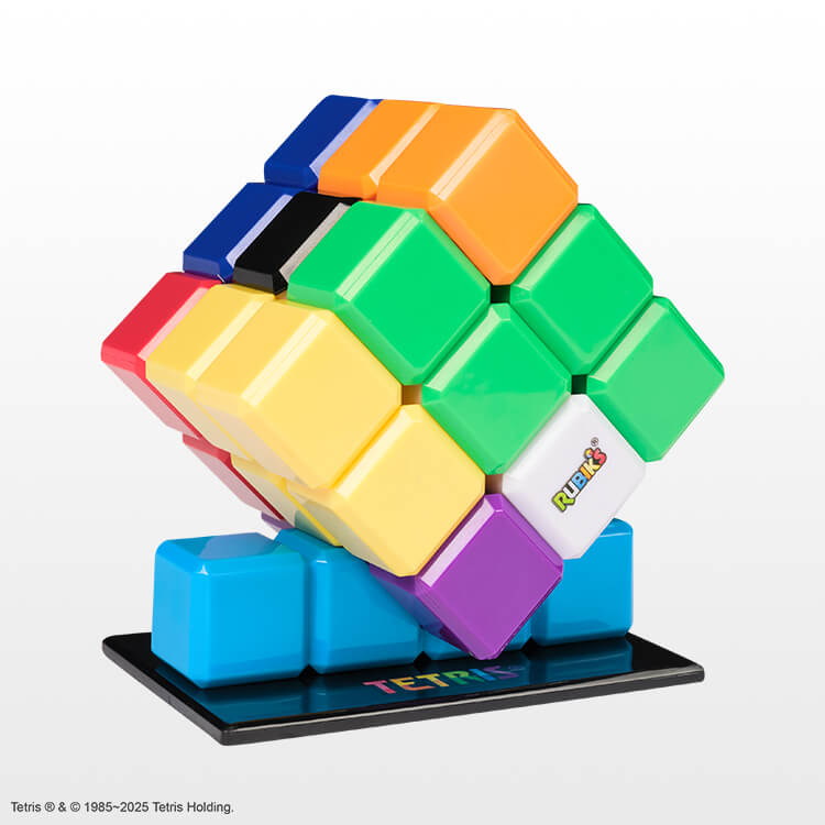 Rubiks Tetris Puzzle on I tetrimino stand
