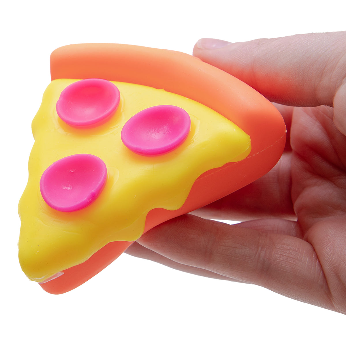 Squeezza Pizza Nee Doh Squishy in hand