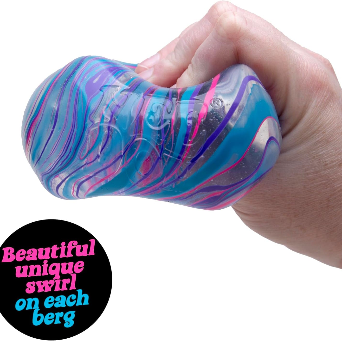 Nee doh Nice Berg Swirl Blues being squished