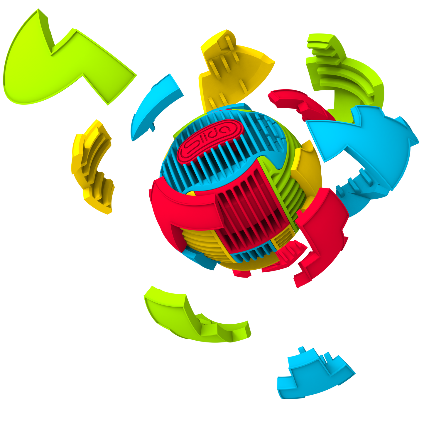 Slida Snap and wrap 3d interlocking fidget puzzle pieces and whole