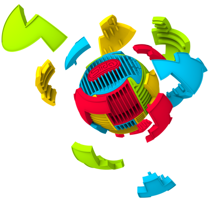 Slida Snap and wrap 3d interlocking fidget puzzle pieces and whole