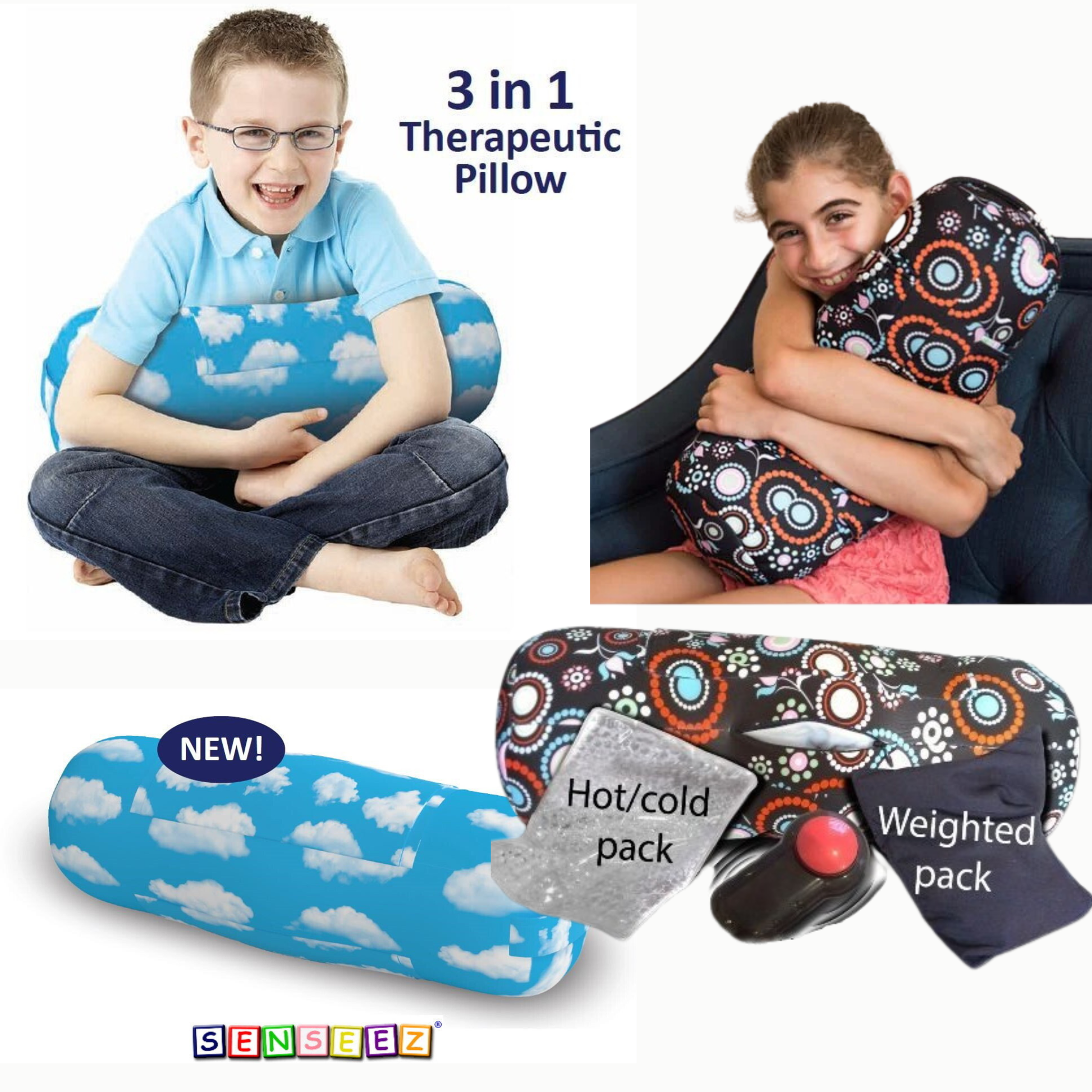 Senseez Vibrating Cushions Adaptables Weighted with Hot and Cold Pack