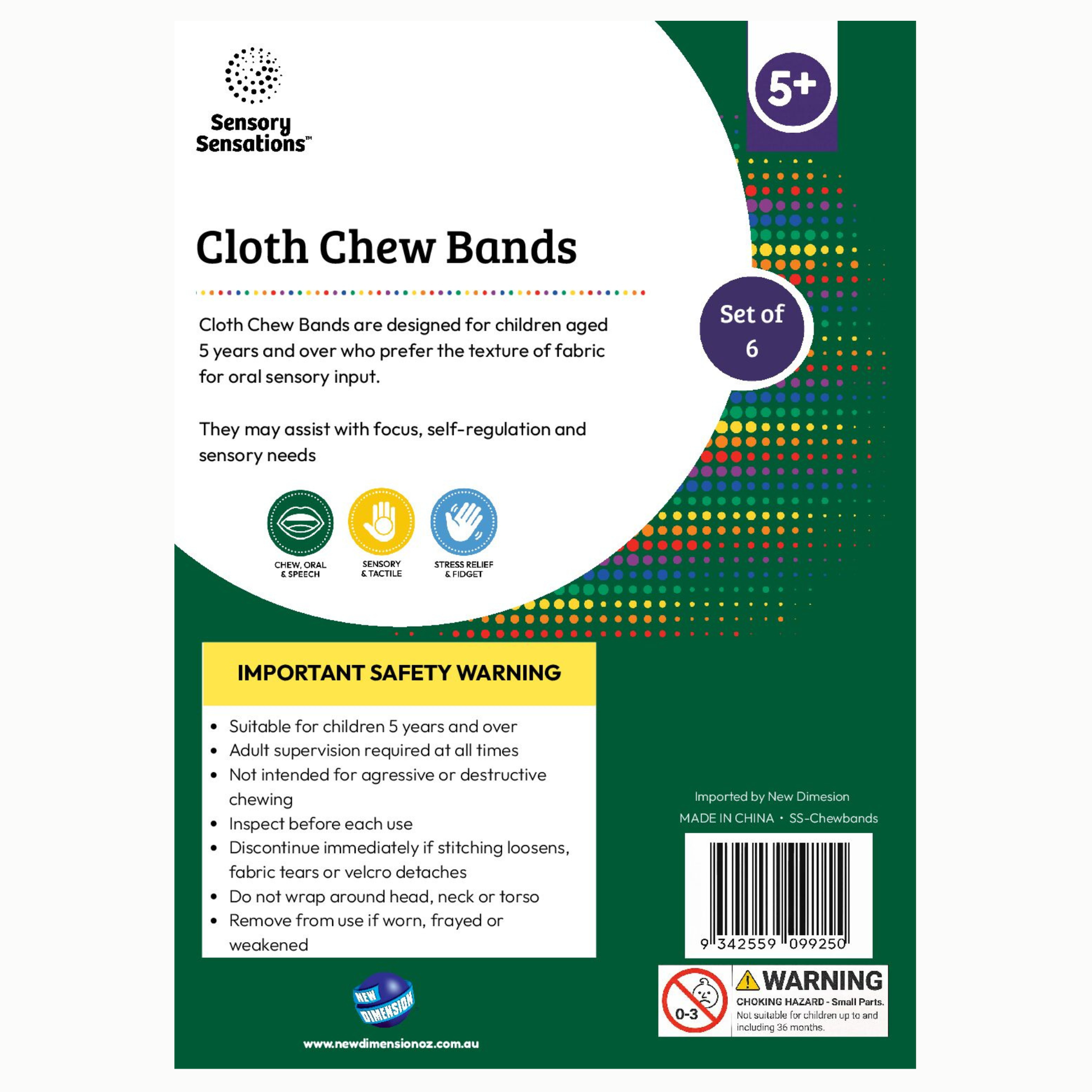 Sensory Sensations Fabric Chewbands info card