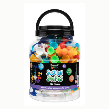 Sensory Sprouts Suction Shapes Jar of 100