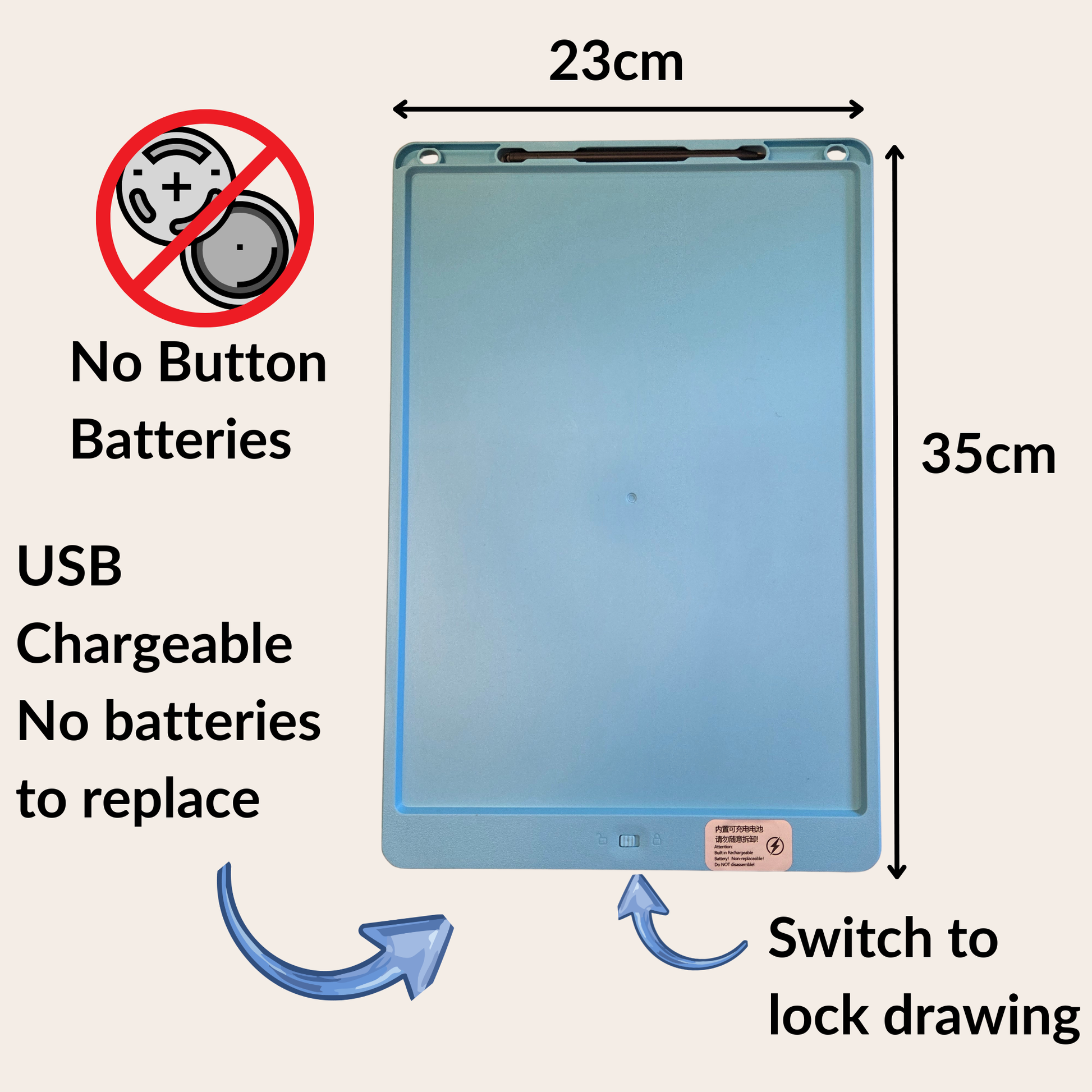 Sensory Street LCD Writing Tablet Features back