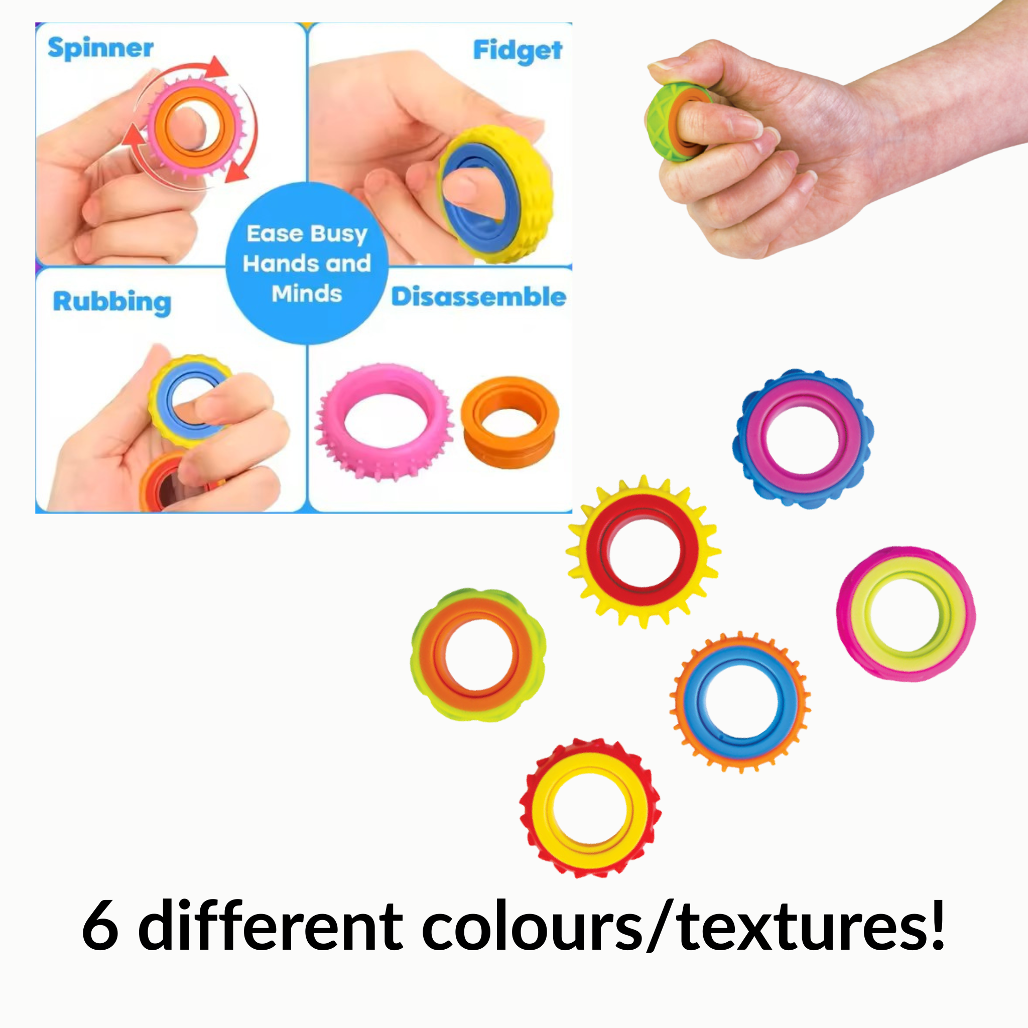 Silicone Rotating Fidget Ring | Textured Fidget – Sensory Street
