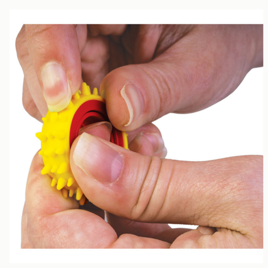 Silicon rotating fidget rings close up