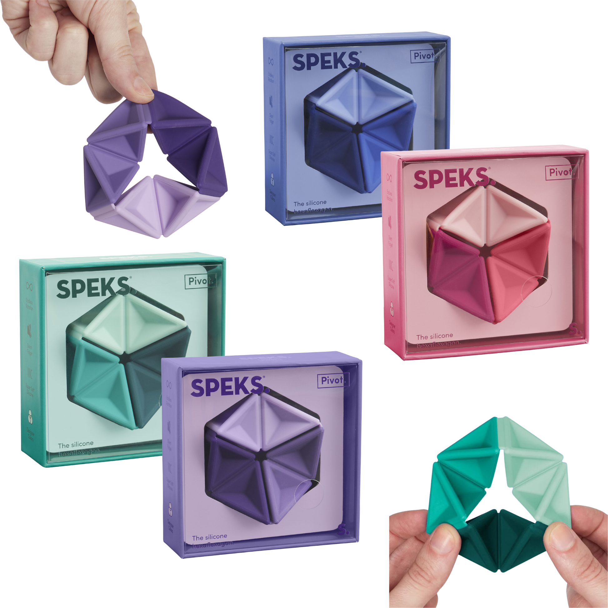 Speks Pivot Silicone Flexagon Fidget Main Image
