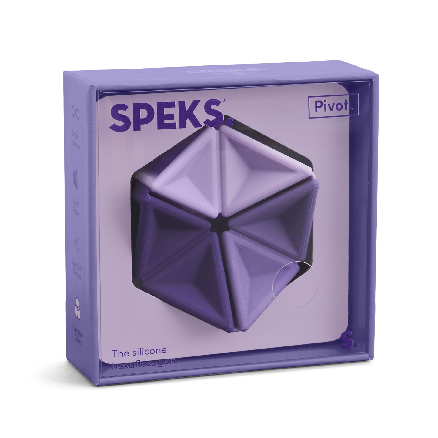 Speks Pivot Silicone Flexagon Fidget Violet