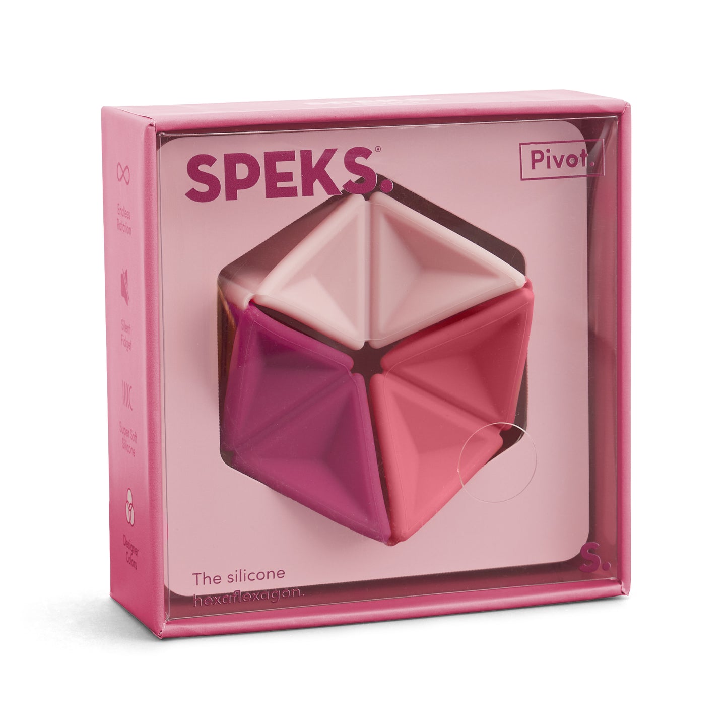 Speks Pivot Silicone Flexagon Fidget Magenta