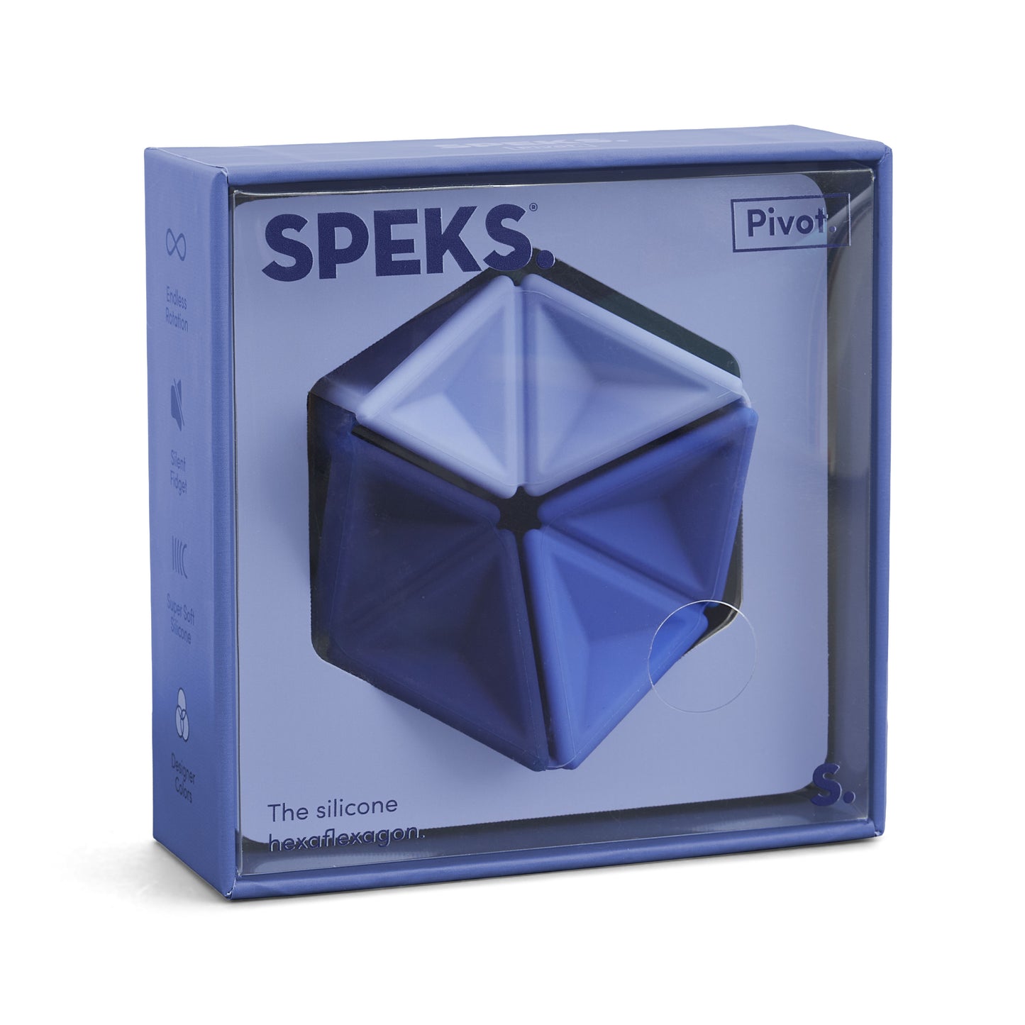 Speks Pivot Silicone Flexagon Fidget Navy