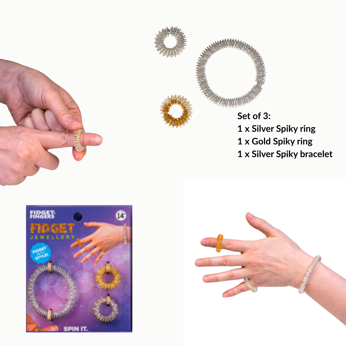 Spiky Fidget Jewellery Set of 3
