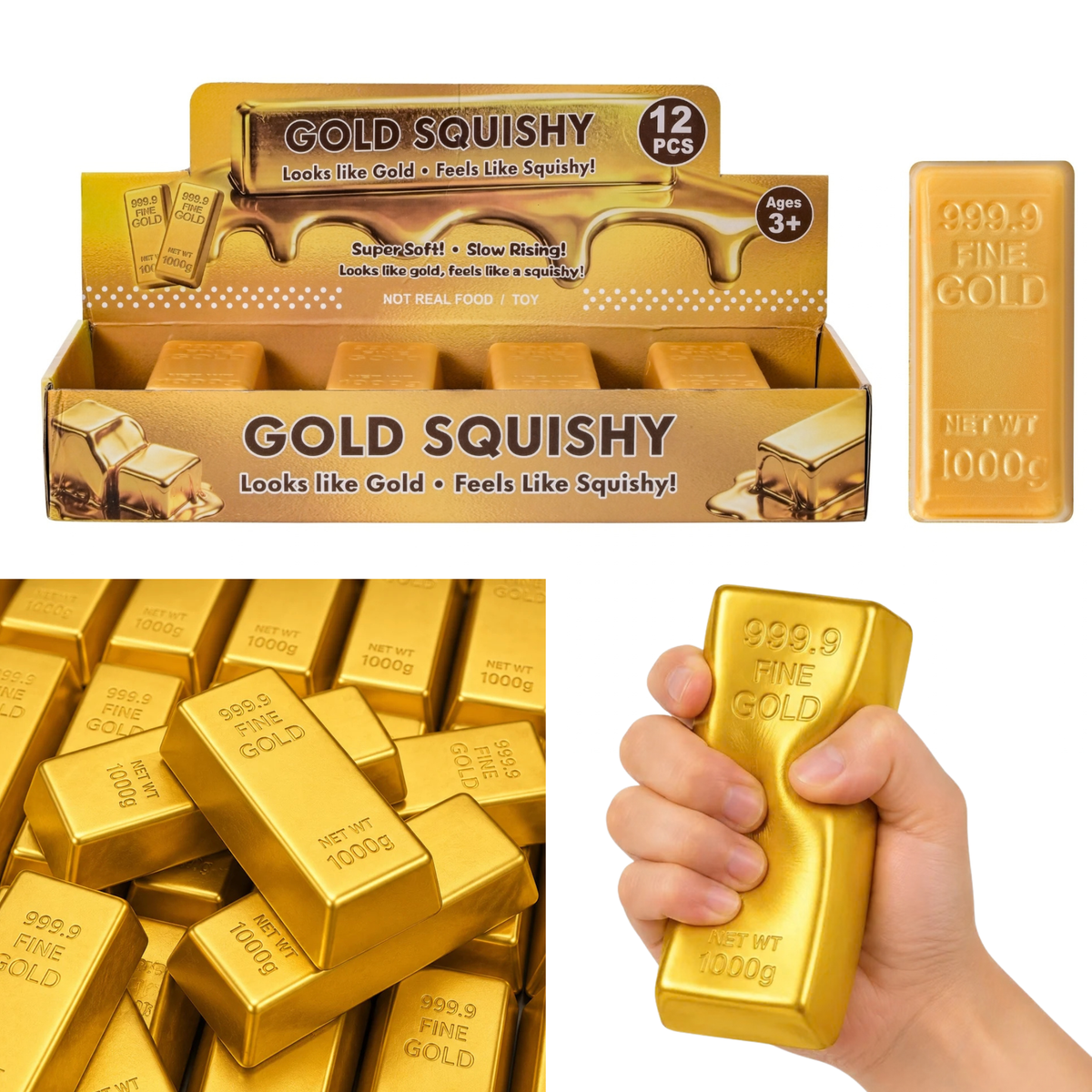 Squishy Gold Bar slow rise main image
