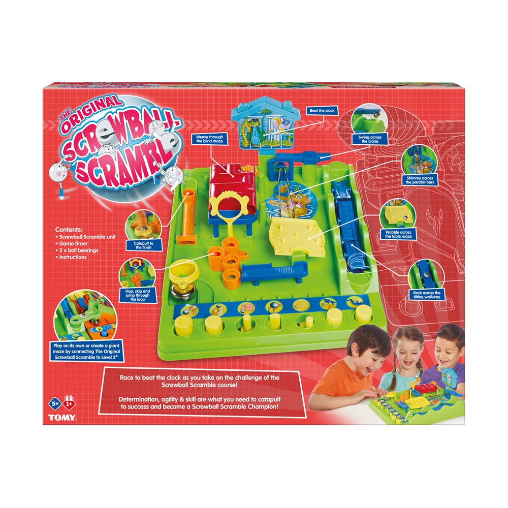 Tomy Screwball Scramble Original Game back of box