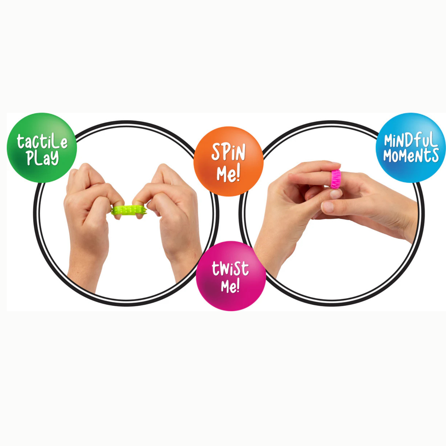 Textured Fidget Rings Set features