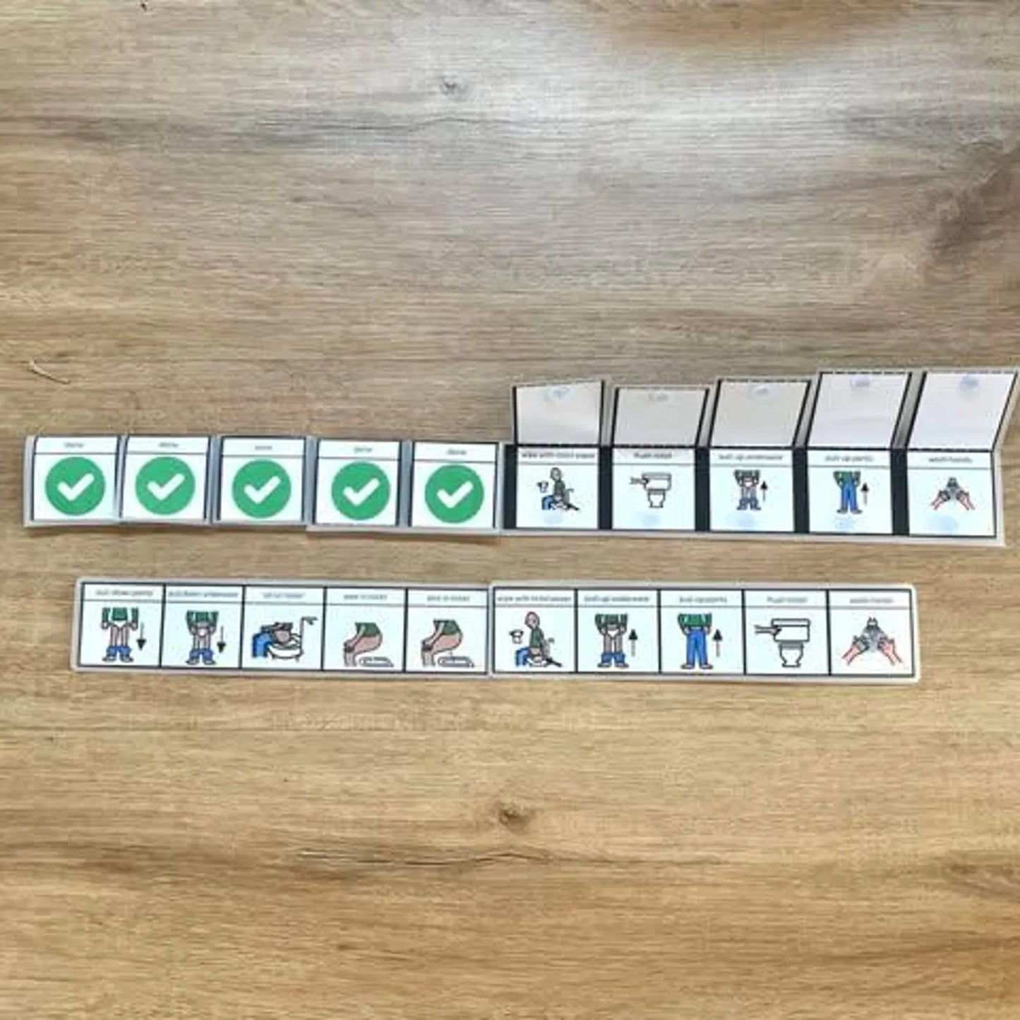 Toileting Visual Routine with tabs folded down