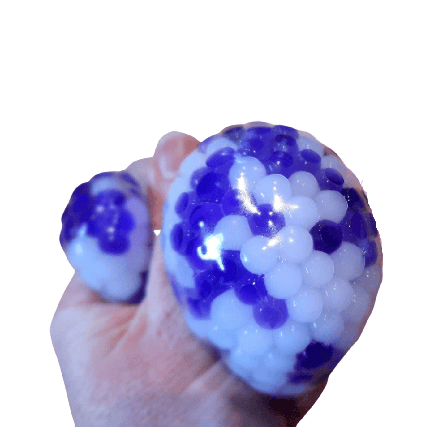 Two toned water orbs squishy ball blue