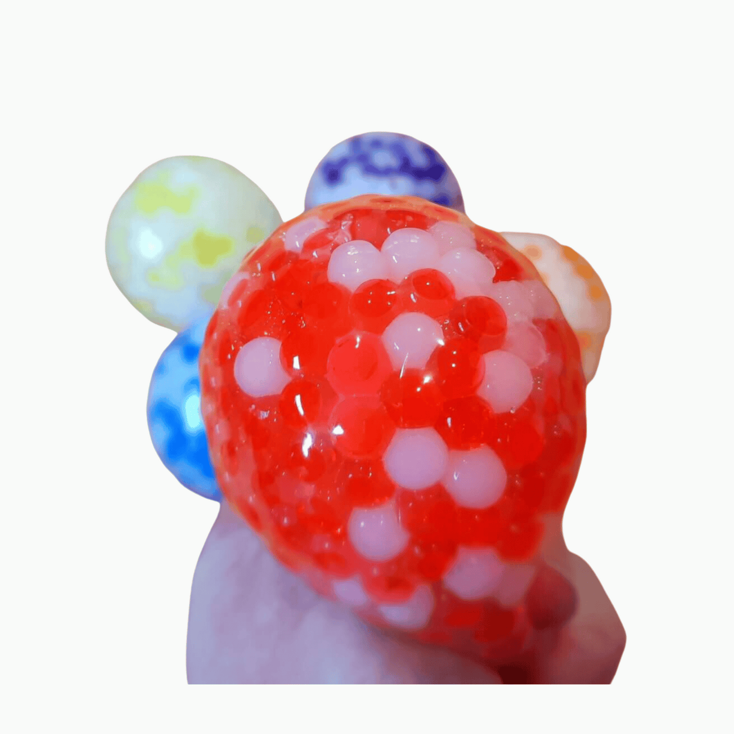 Two toned water orbs squishy ball red