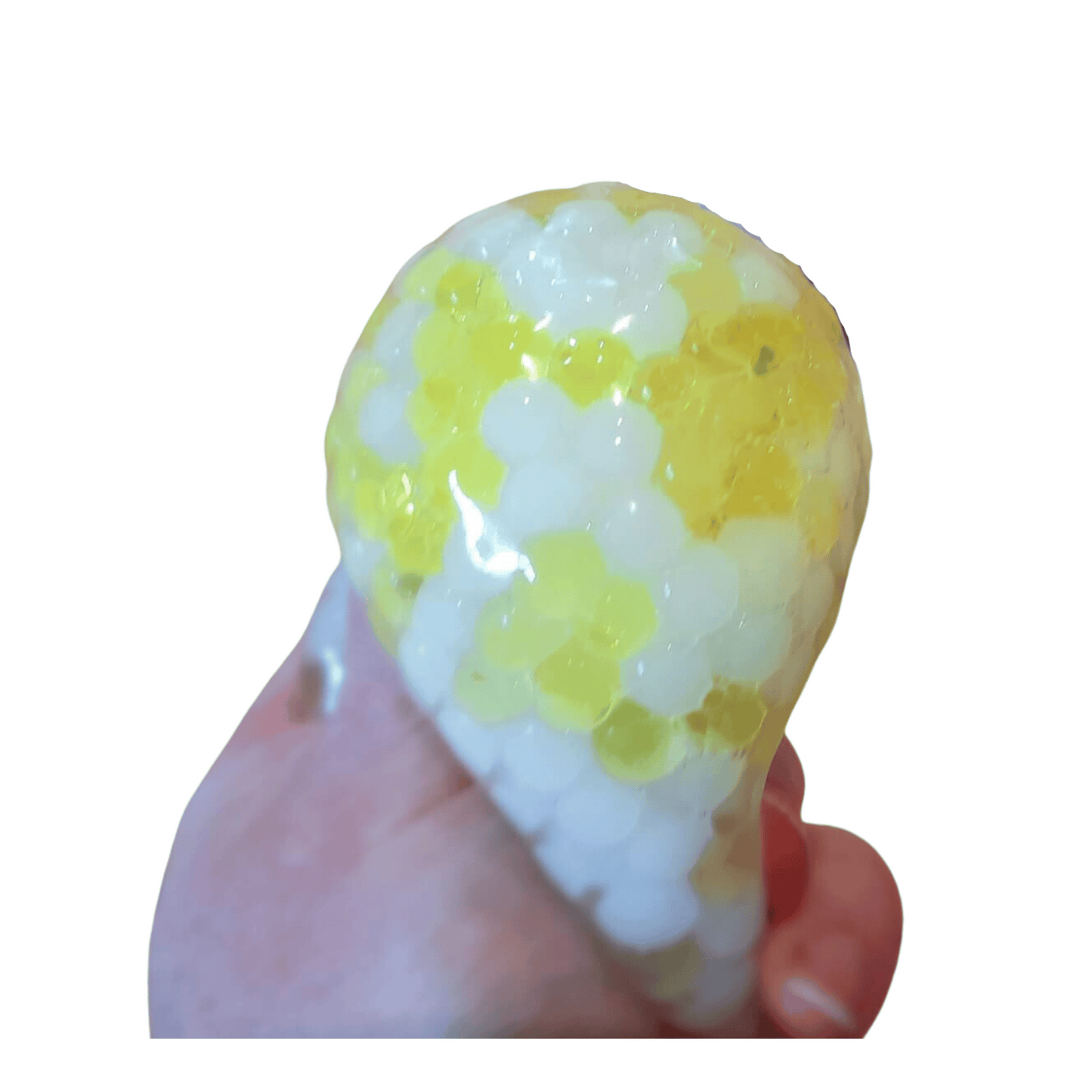 Two toned water orbs squishy ball yellow