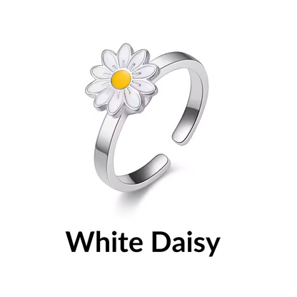 fidget ring white daisy